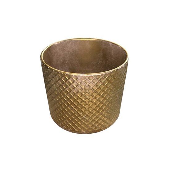 Vintage Ceramic Planter Pot Gold Textured Lavender Base 5" Boho Decor MCM - Picture 1 of 7